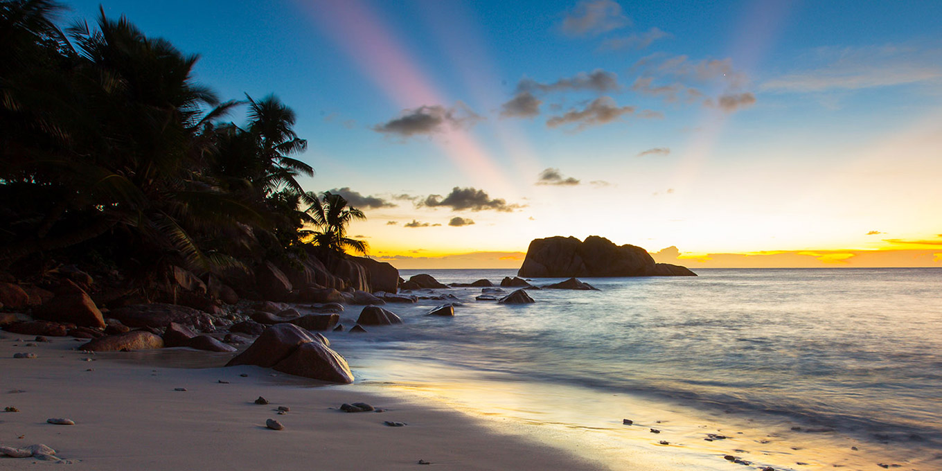 Phenomenal Sunset by the Sea in Cousine Island in Seychelles